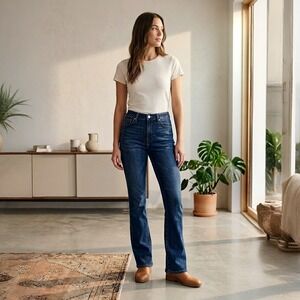 FRAME Le Mini Boot Jeans Womens 26 Somerland Dark Wash Stretch Denim LNB458